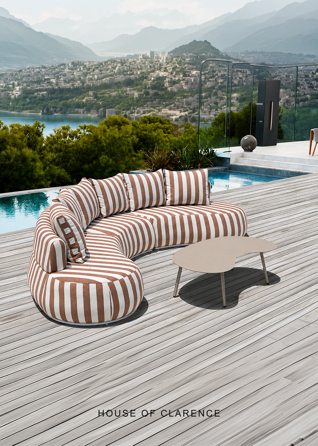 Striped Outdoor Modular Sofa Set