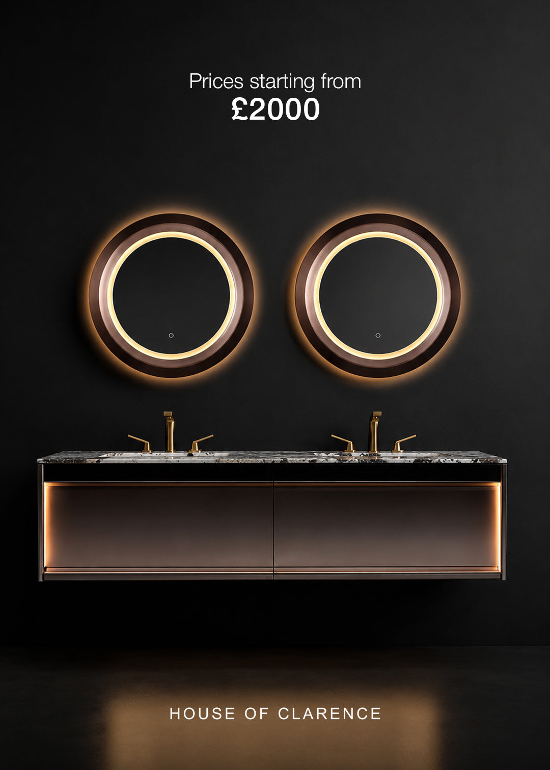 Floating Bathroom Vanity with LED Mirrors