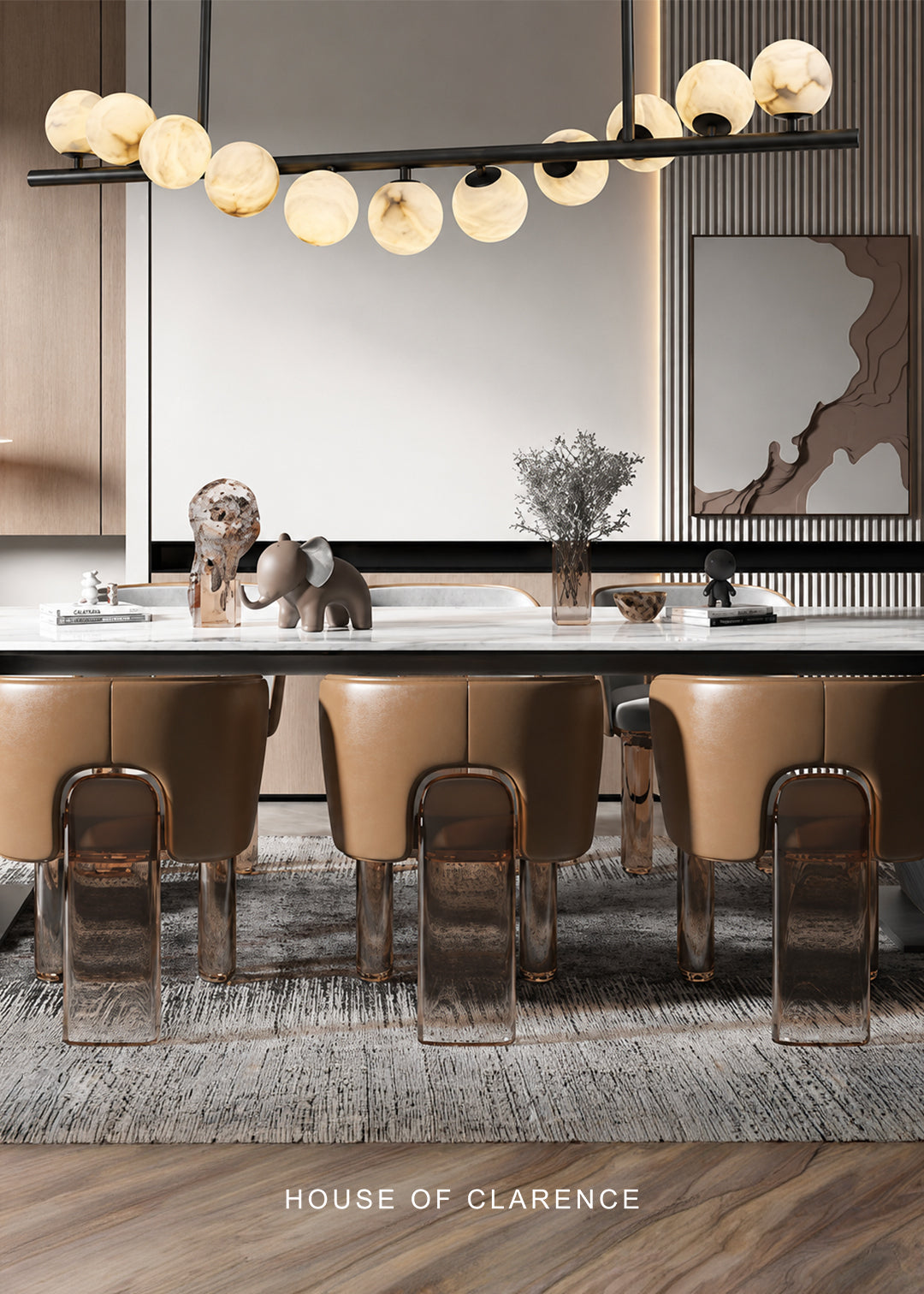 Modern Linear Marble Pendant Light