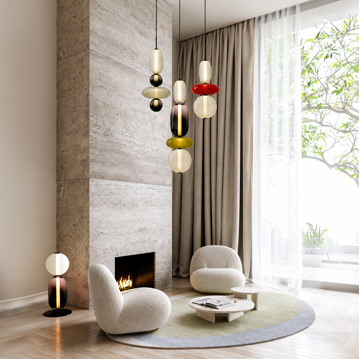 Contemporary Glass Pendant Light