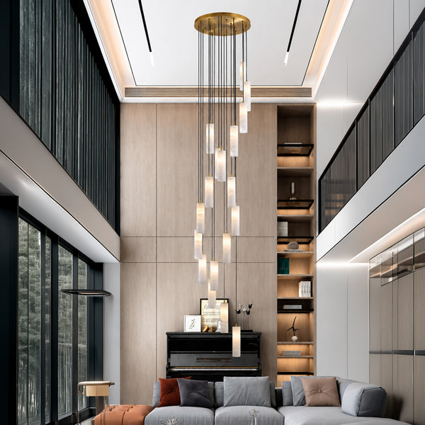 Modern Alabaster Cluster Pendant Light