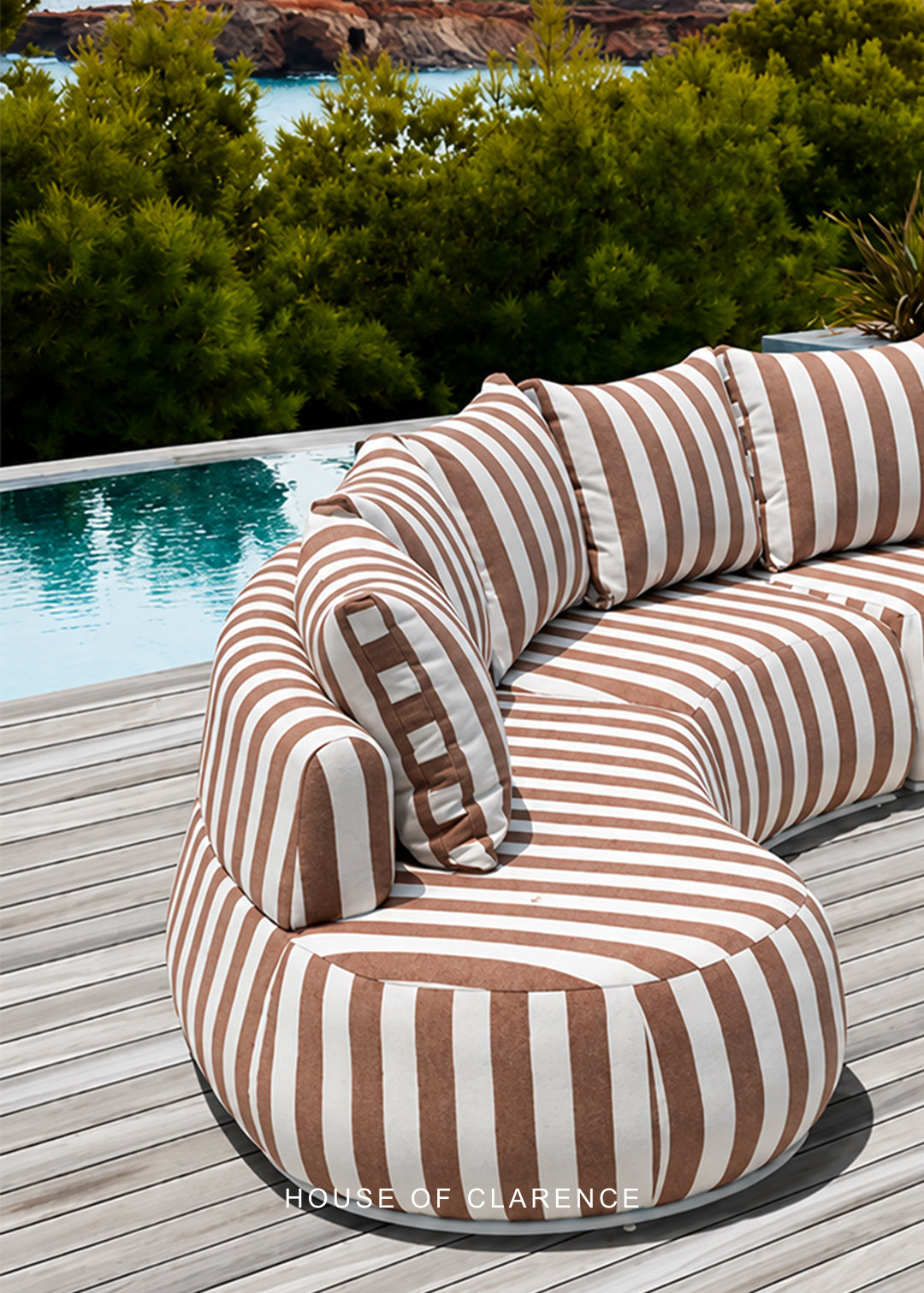Striped Outdoor Modular Sofa Set