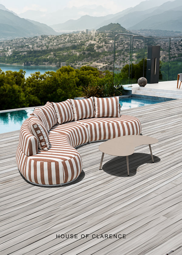 Striped Outdoor Modular Sofa Set
