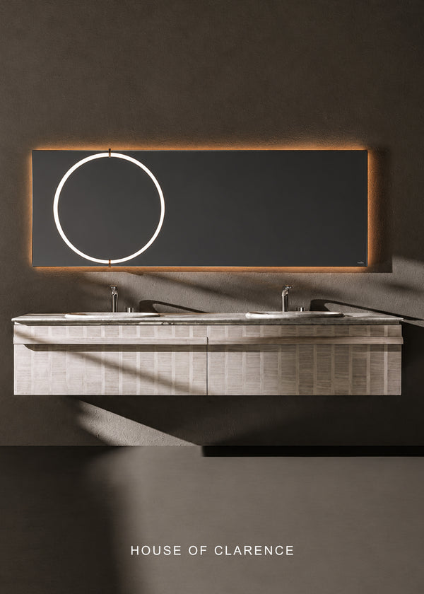 Double Sink Floating Bathroom Vanity with LED Mirror