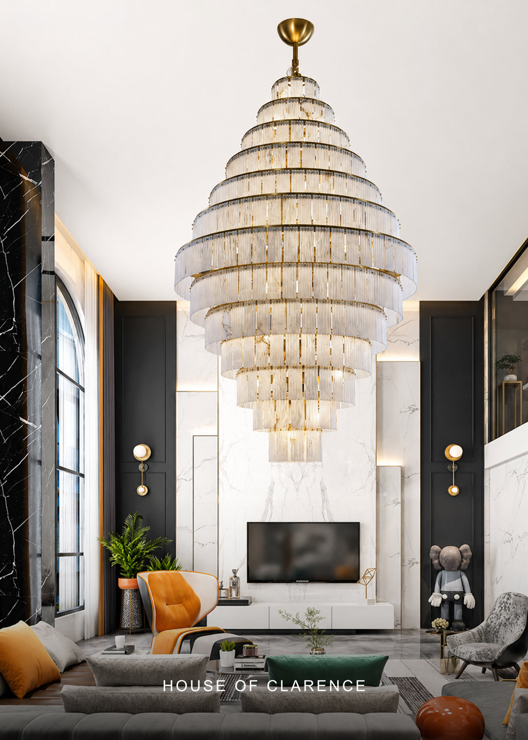 Luxury Alabaster Tiered Chandelier