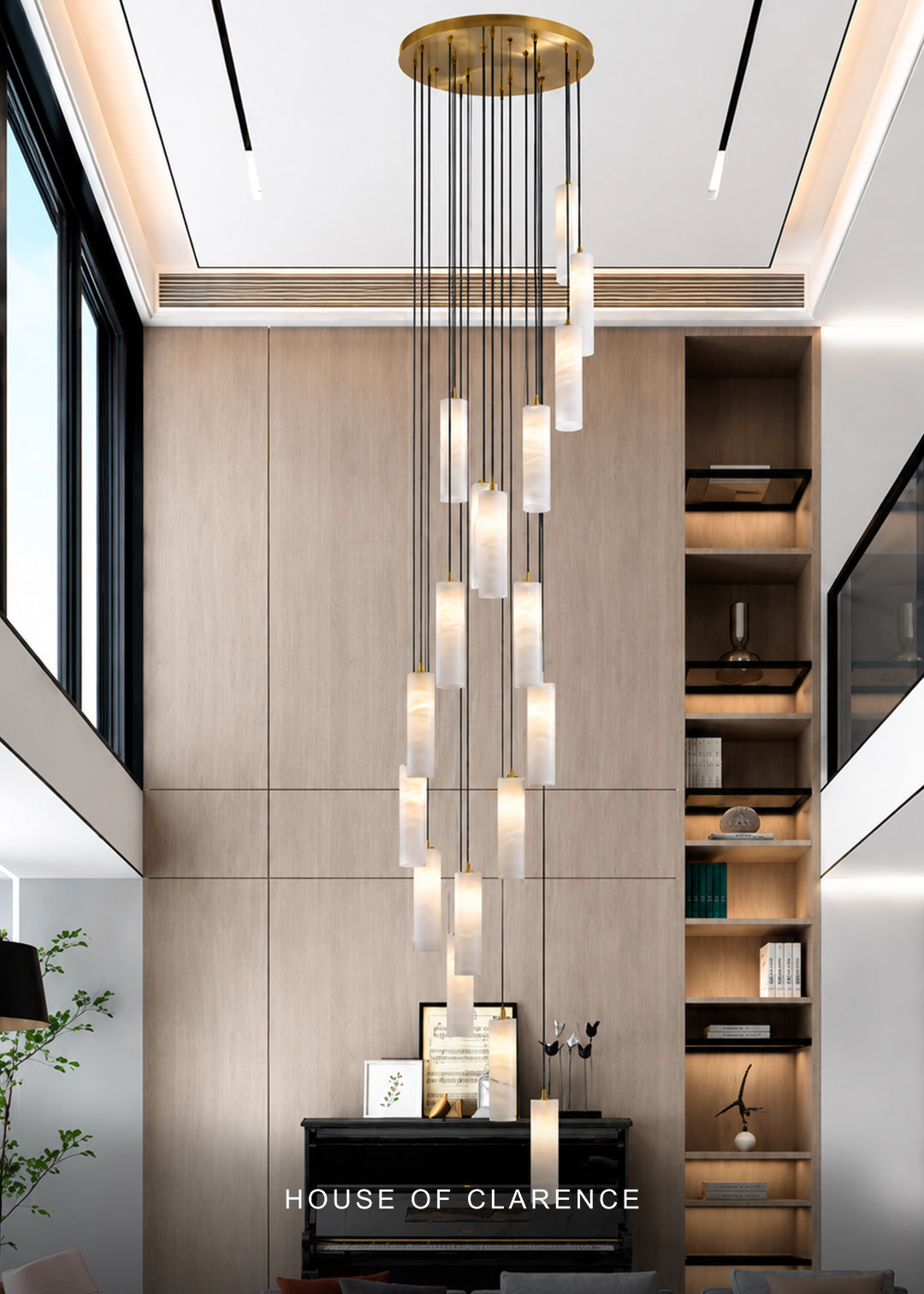 Modern Alabaster Cluster Pendant Light