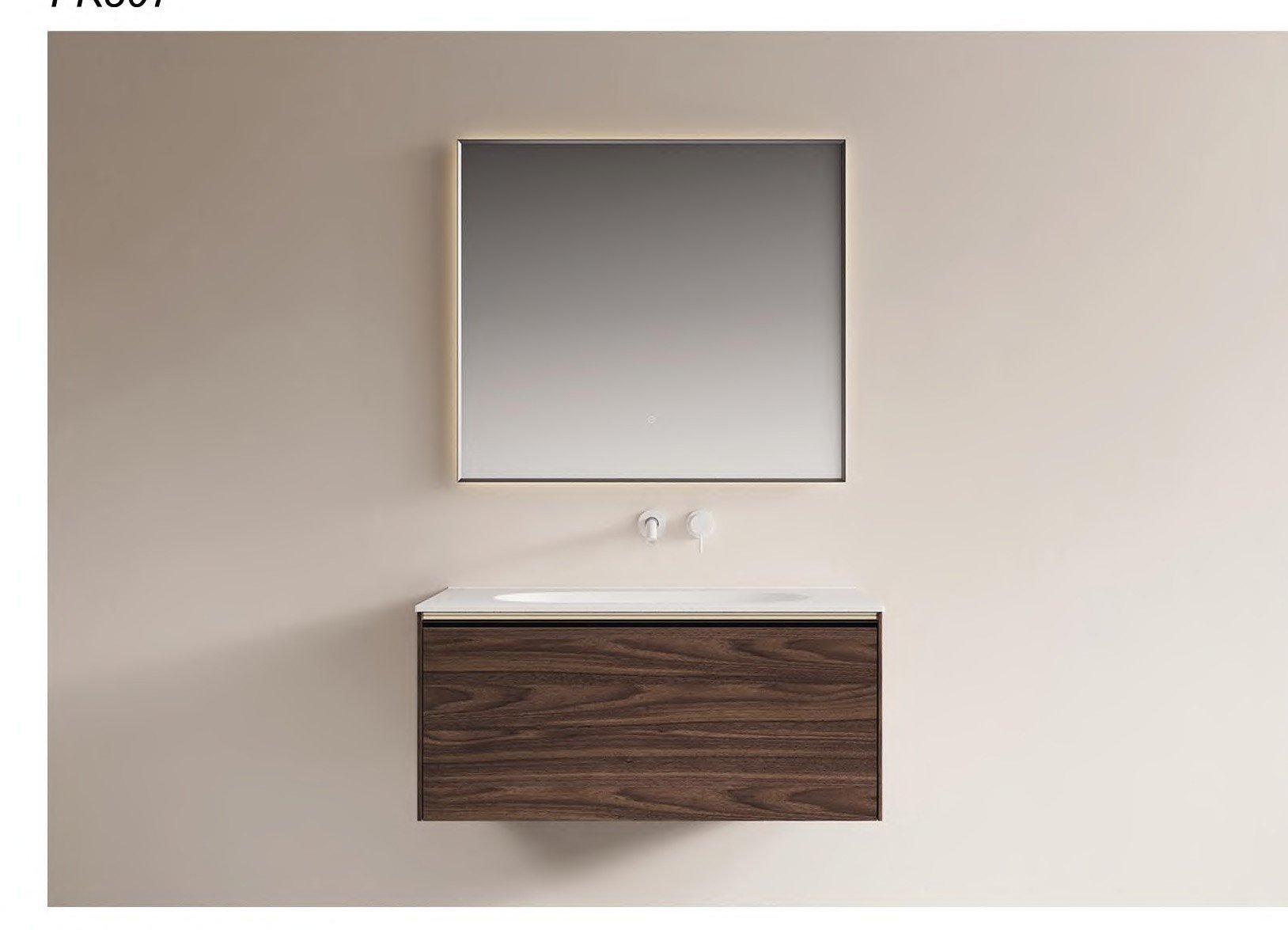 FK307 Black Walnut Vanity Unit With Ceramic Basin