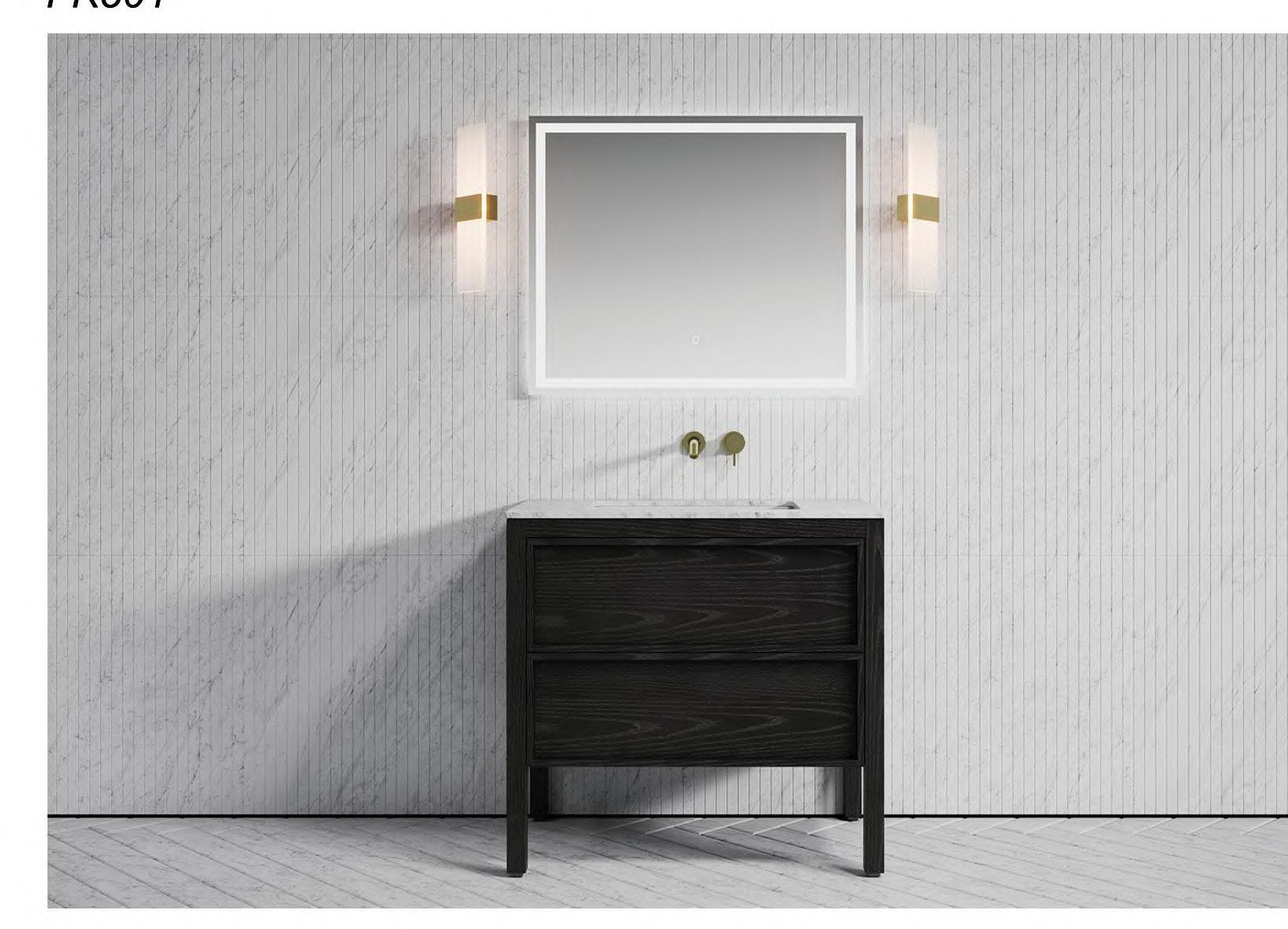 FK501 Ash Solid Wood Floor-Standing Vanity Unit