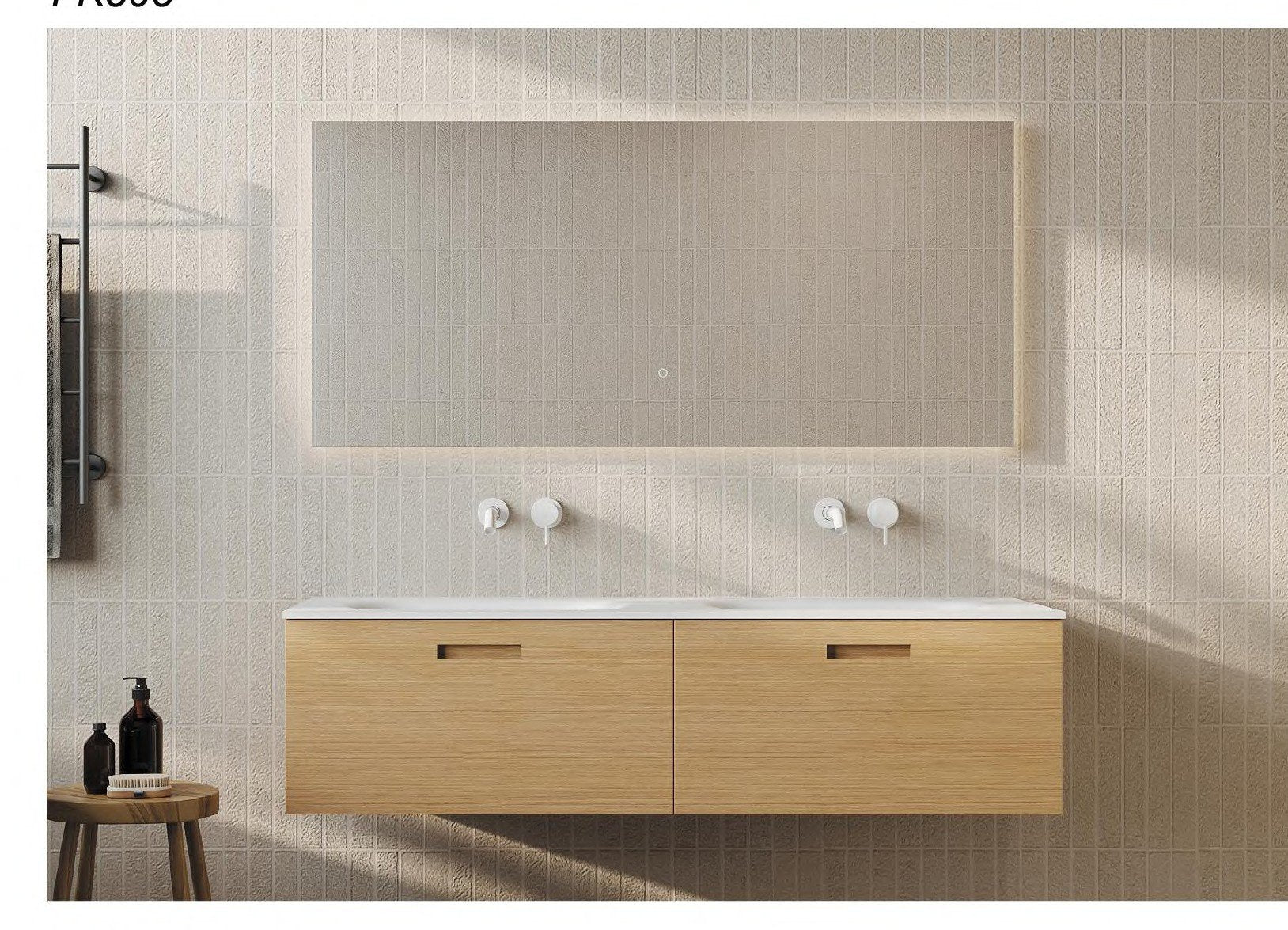 FK505 White Oak Wall-Hung Vanity Unit