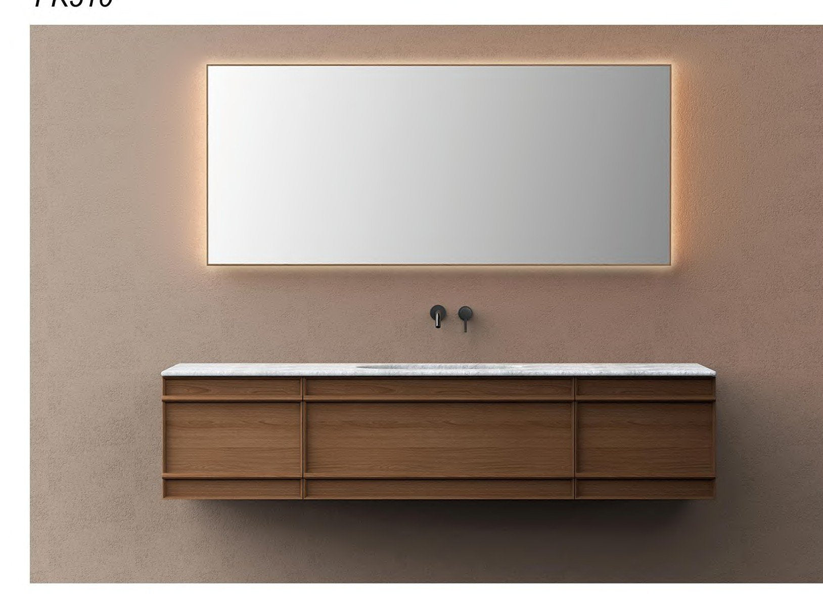 FK510 Black Walnut Wall-Hung Vanity Unit