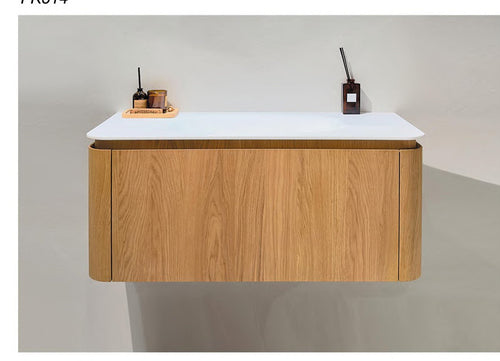 FK514 White Oak Curved-Corner Vanity Unit
