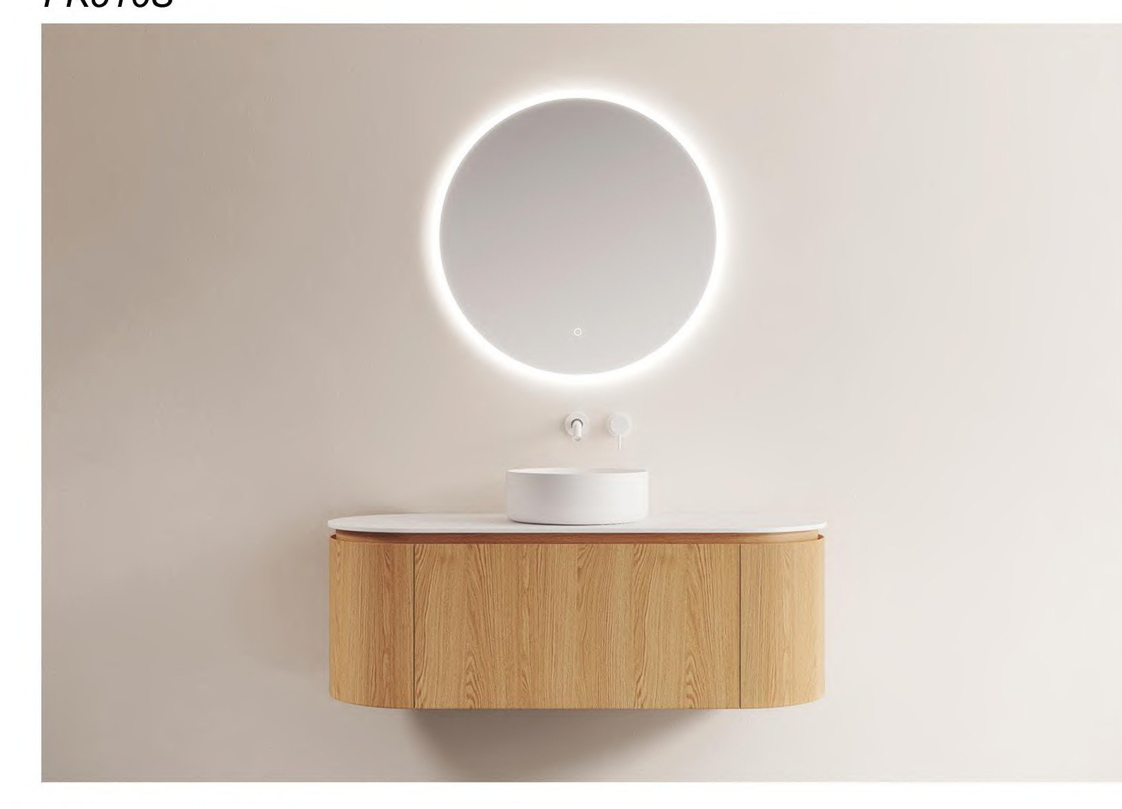FK516S White Oak Vanity Unit With Ceramic Basin